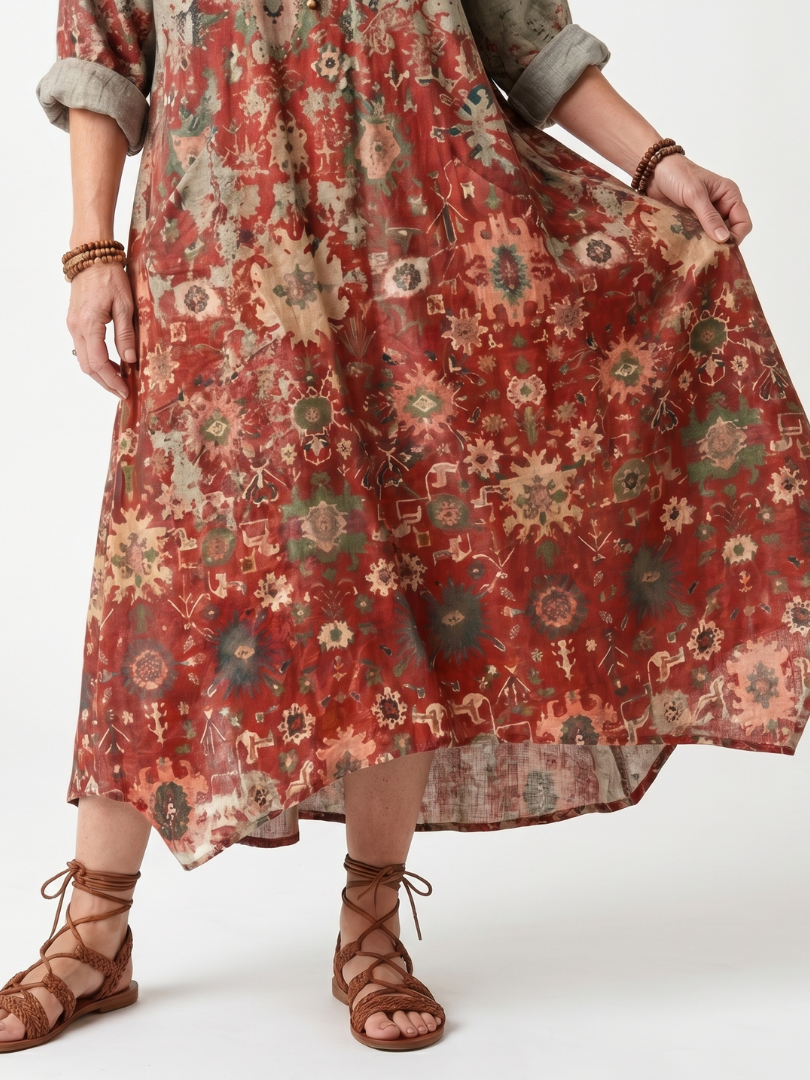 Helena | Mixed Print Dress with Pockets