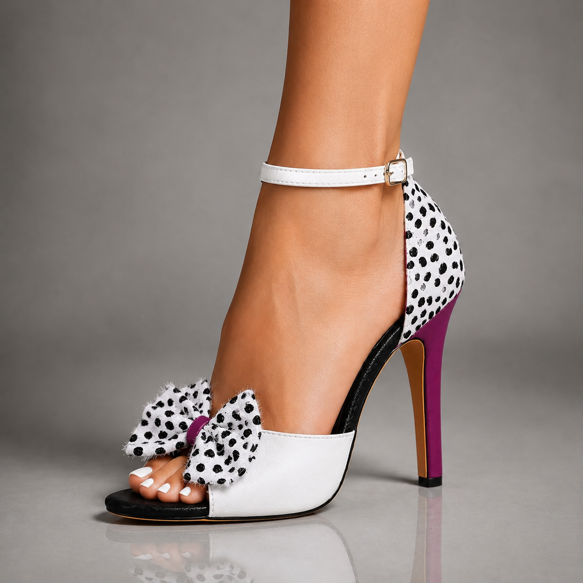 Dottie | Bow Heels with Purple Heel