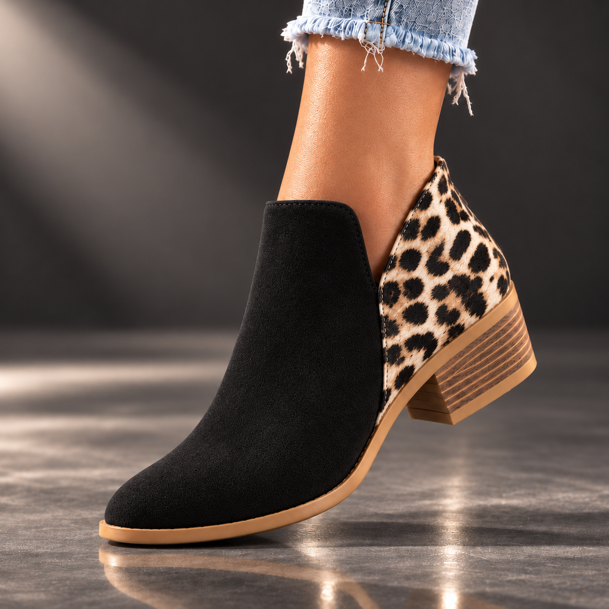 Camila | Leopard Print Ankle Boots
