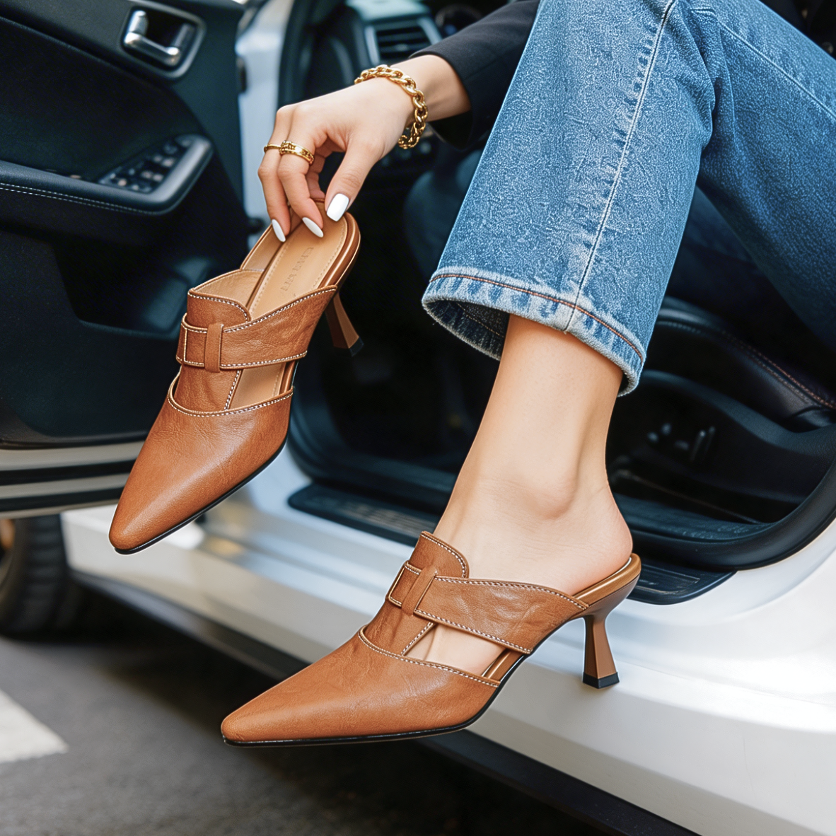 Aubrey | Genuine Leather Heels