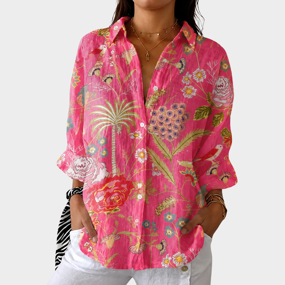 Lightweight Colorful Print Blouse