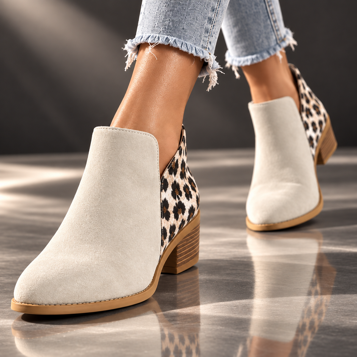 Camila | Leopard Print Ankle Boots