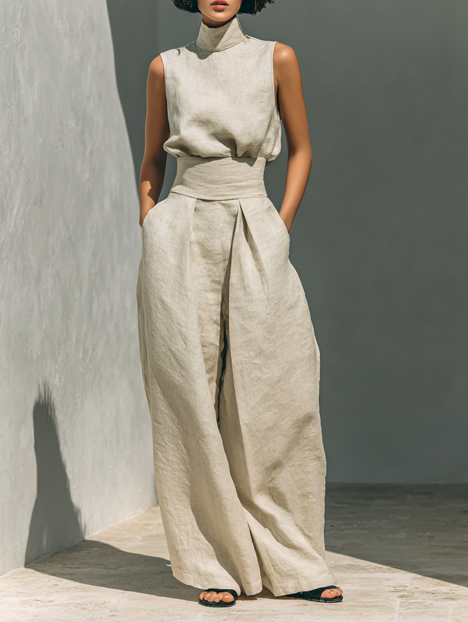 Grace | Linen Wide-Leg Set