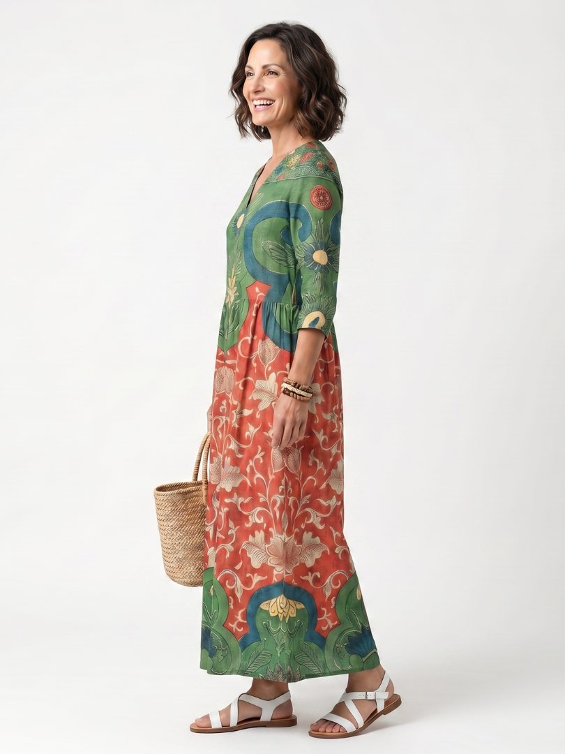 Hedy | Mixed Print Summer Afternoon Dress