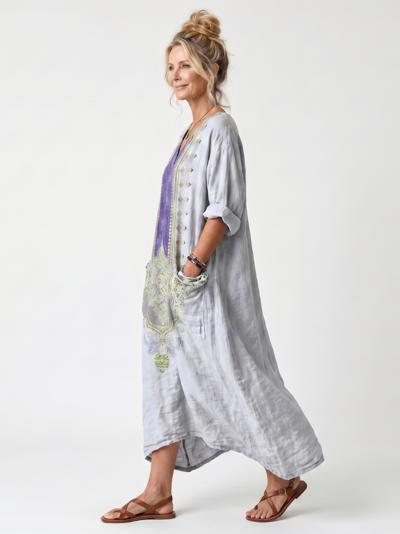 Barbara | Embroidered Panel Everyday Dress