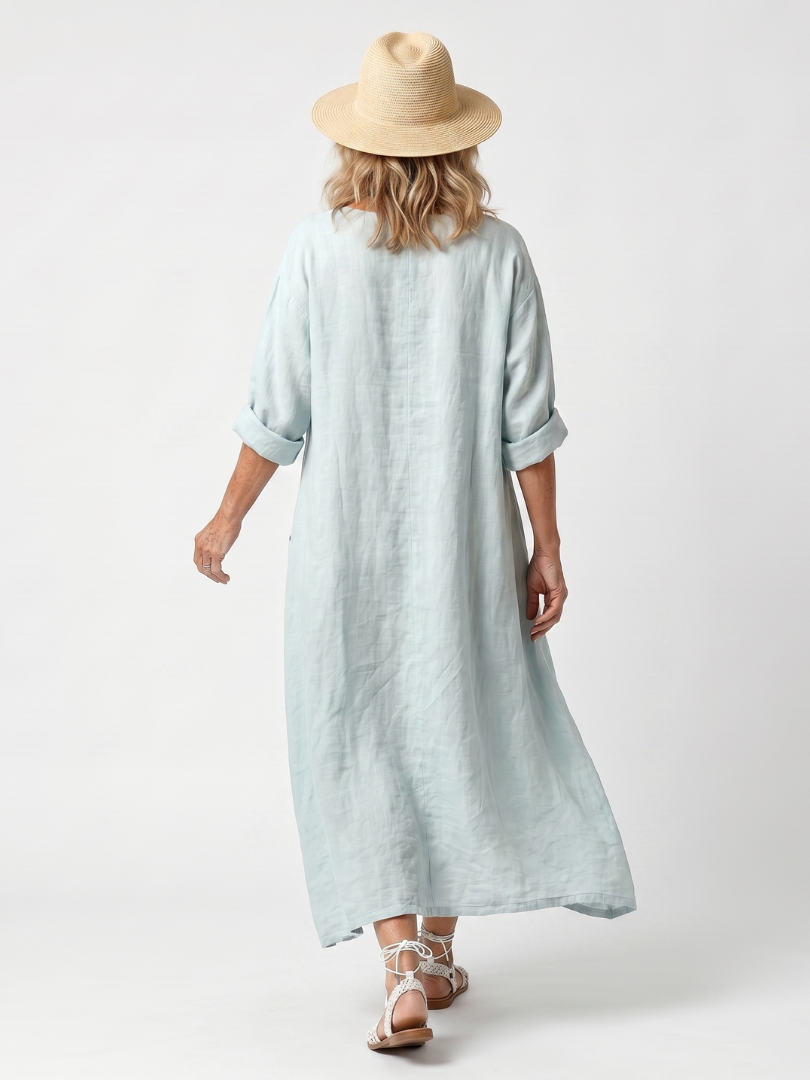 Margaret | Embroidered Panel Relaxed Midi Dress