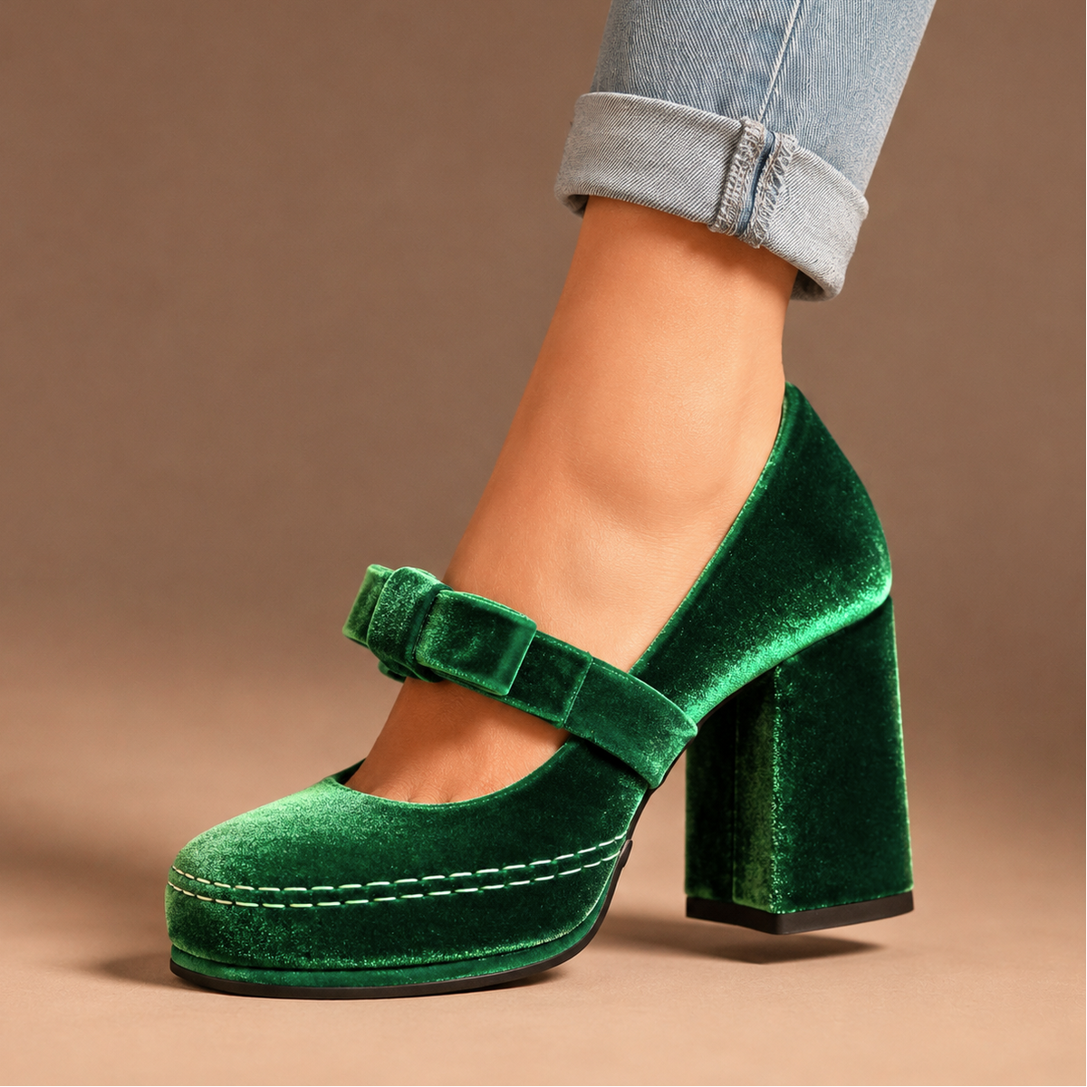 Valentina | Velvet Bow Heels