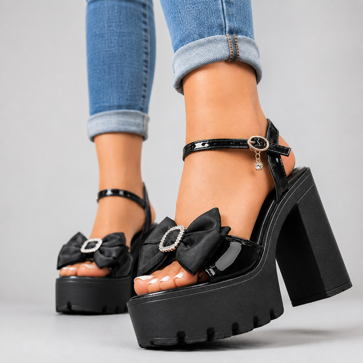 Brianna | Rhinestone Bow Heels