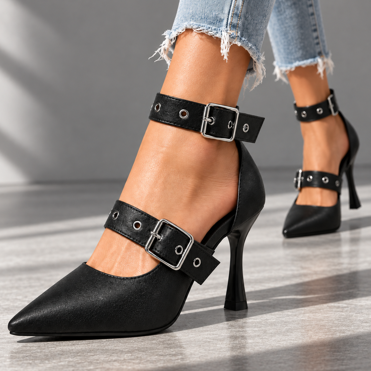 Natalia | Buckle Strap Heels