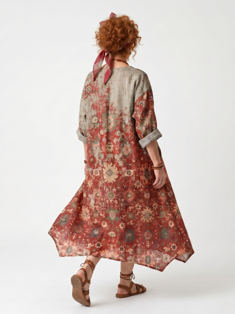 Helena | Mixed Print Dress with Pockets
