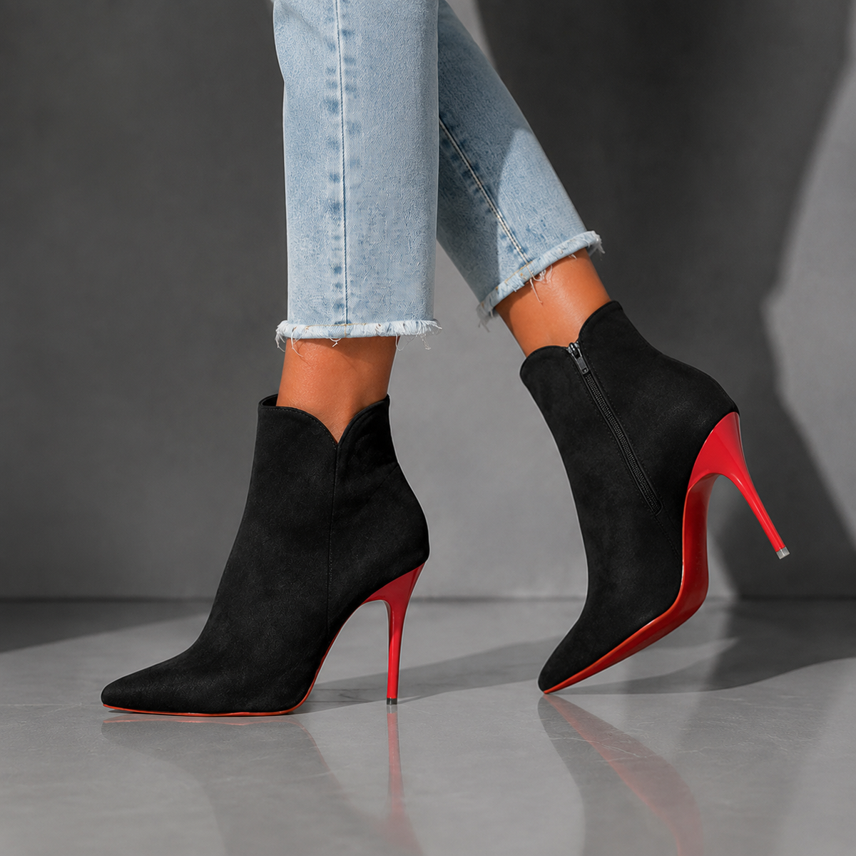 Scarlett | Faux Suede Stiletto Ankle Boots
