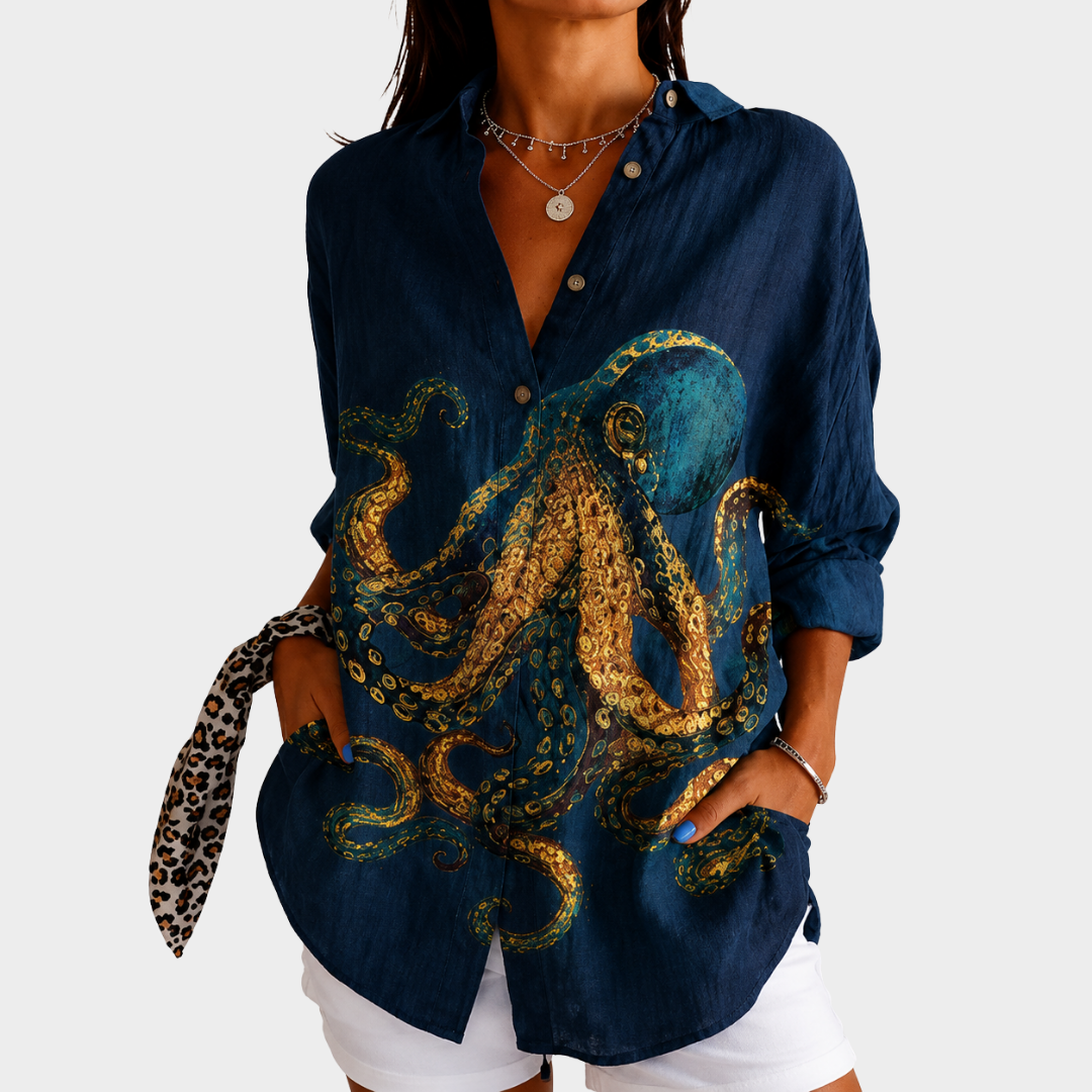 Nautical Deep Blue Blouse