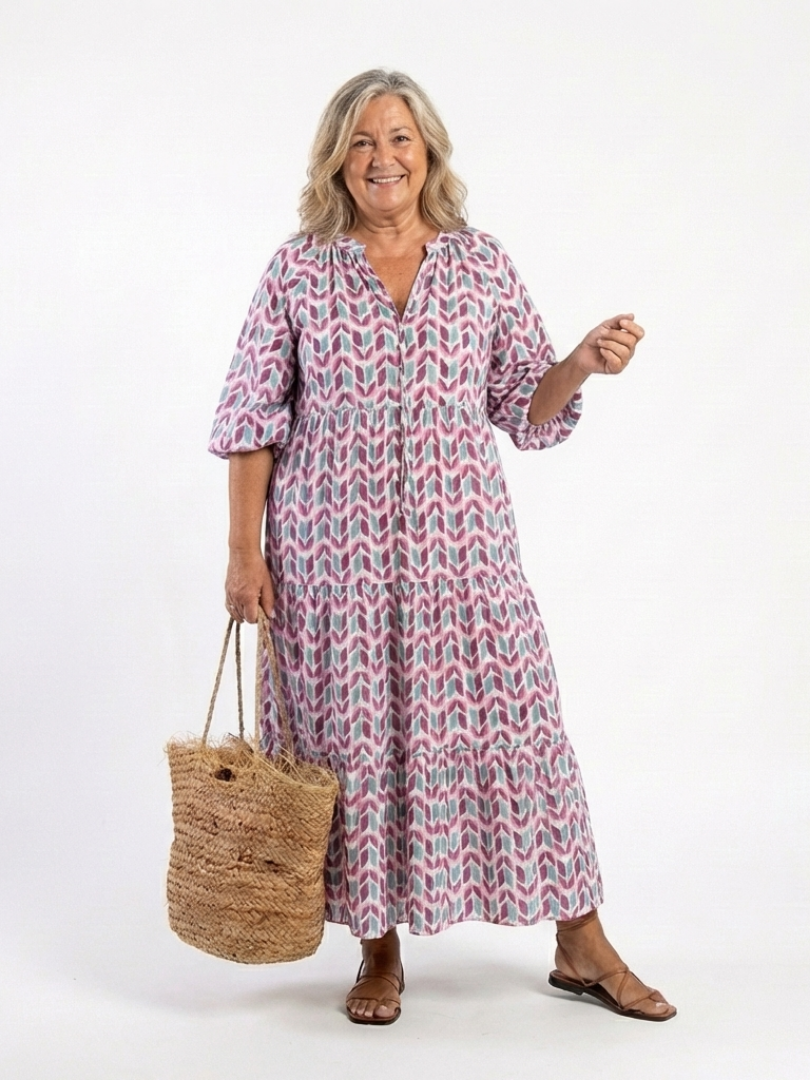 Renee | Layered Long-Sleeve Dress for Cooler Evenings