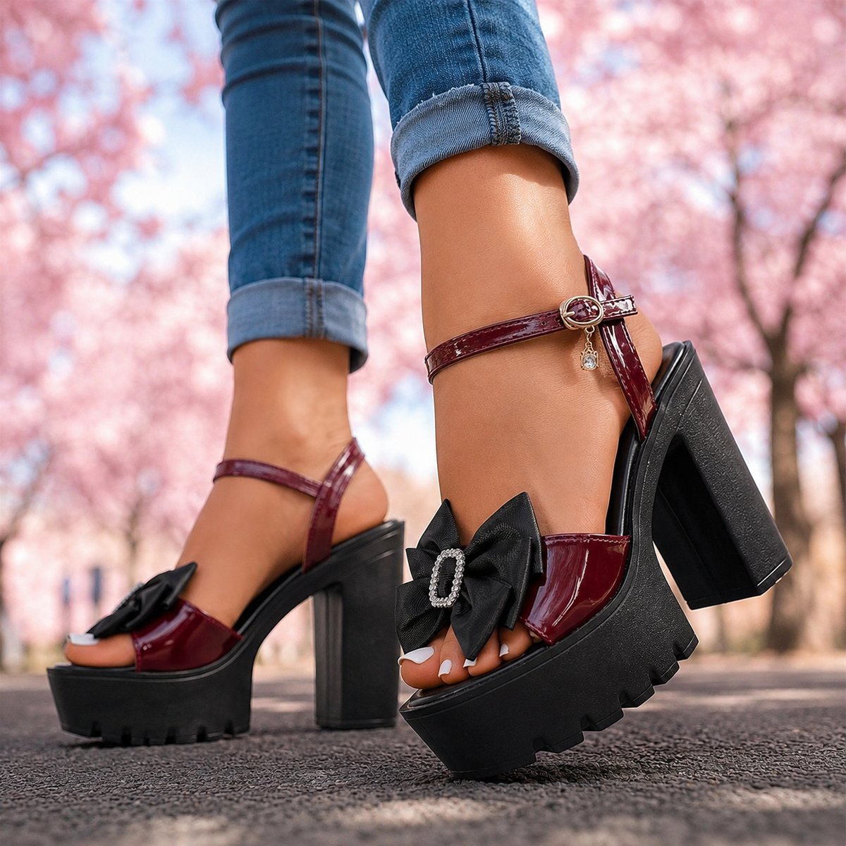 Brianna | Rhinestone Bow Heels