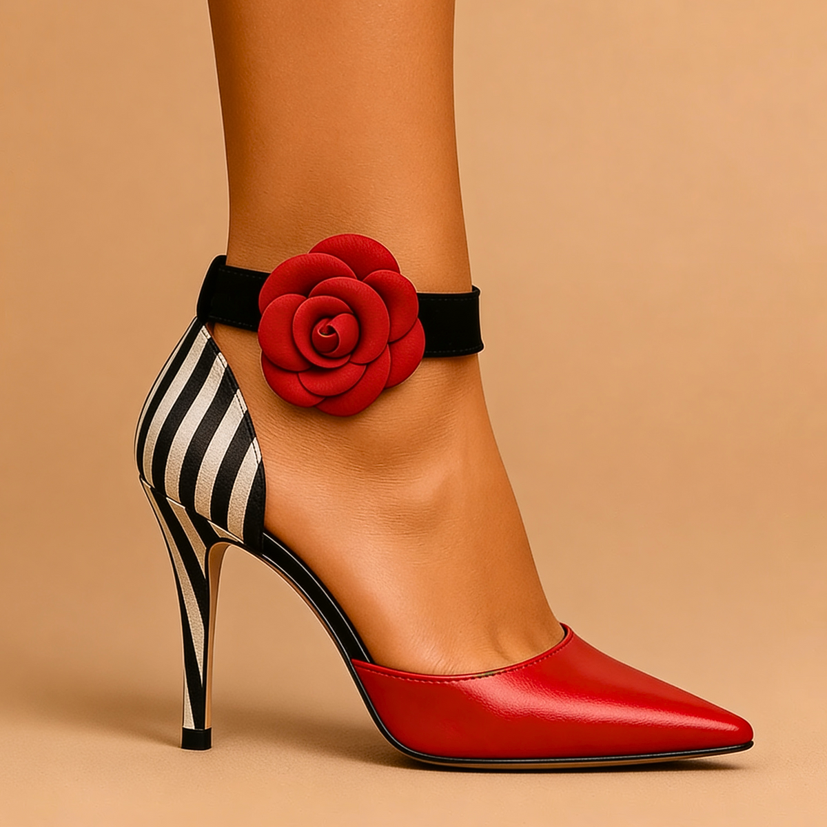 Zyra | Flower Accent Heels