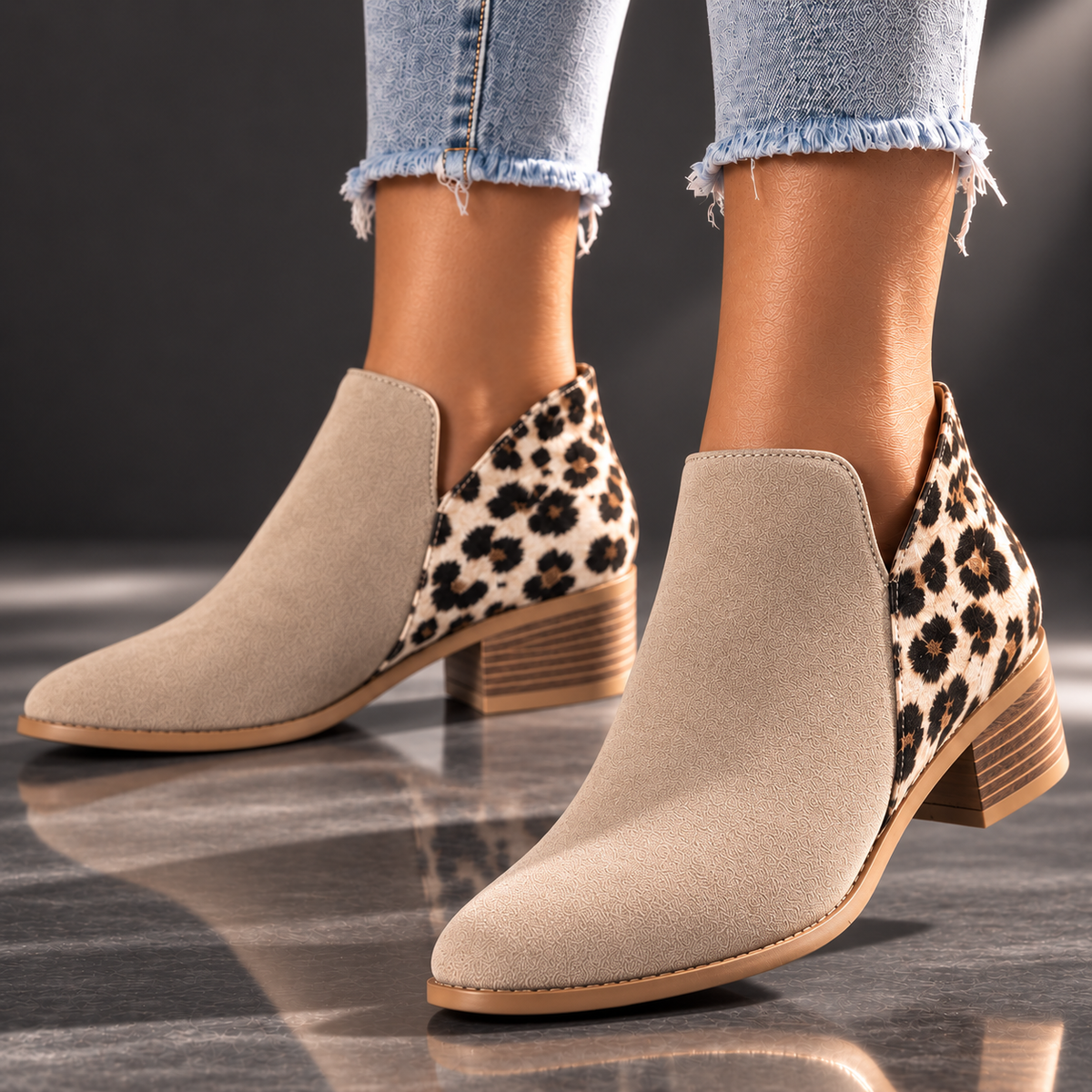 Camila | Leopard Print Ankle Boots