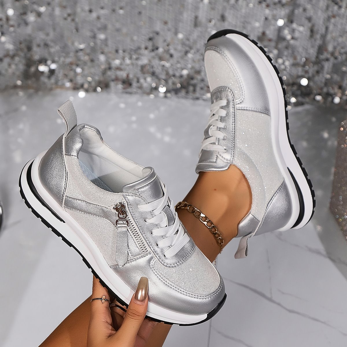 Rose | Zip-Up Sneakers