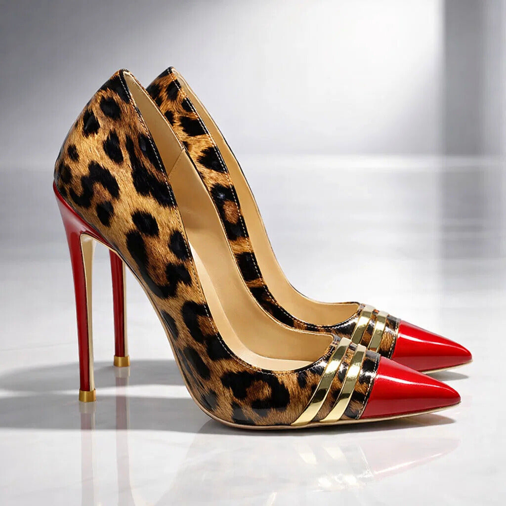 Natalia | Contrast Leopard Print Heels