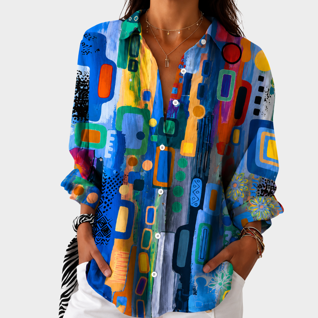 Bold Color Mosaic Blouse