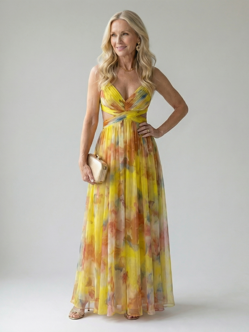 Isel | Flowy Wrap Maxi Dress
