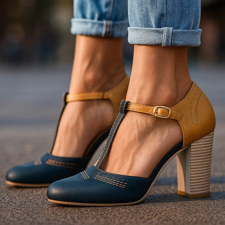Clara | Two-Tone Block Heels