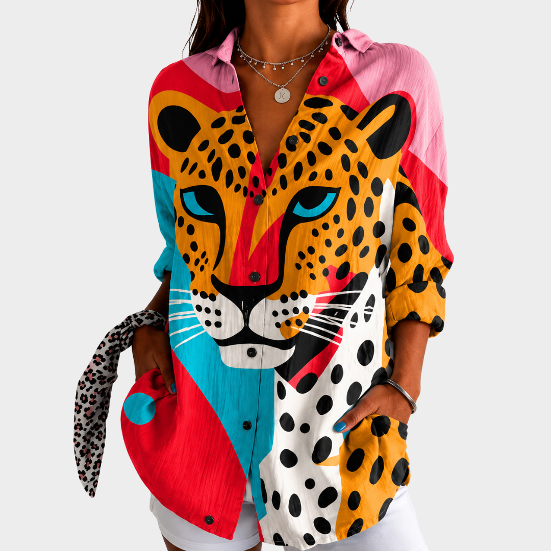 Bold Leopard Print Blouse