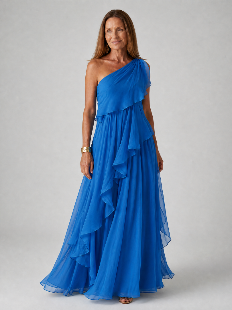 Florence | One-Shoulder Ruffle Dress for Special Evenings