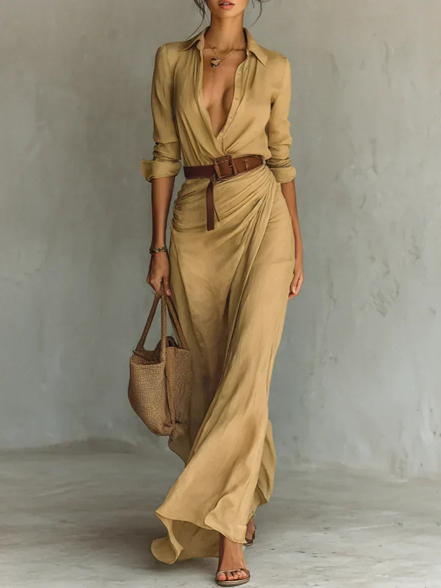 Christine | Belted Maxi Dress