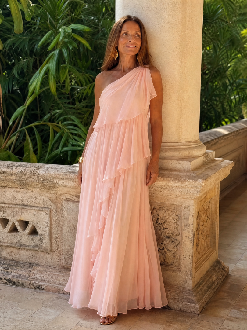Florence | One-Shoulder Ruffle Dress for Special Evenings