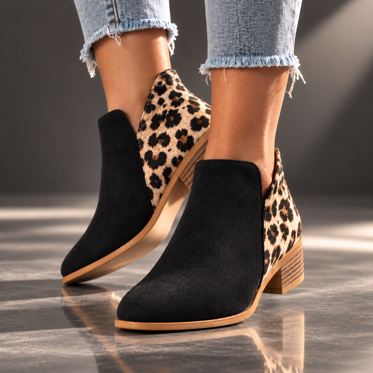 Camila | Leopard Print Ankle Boots