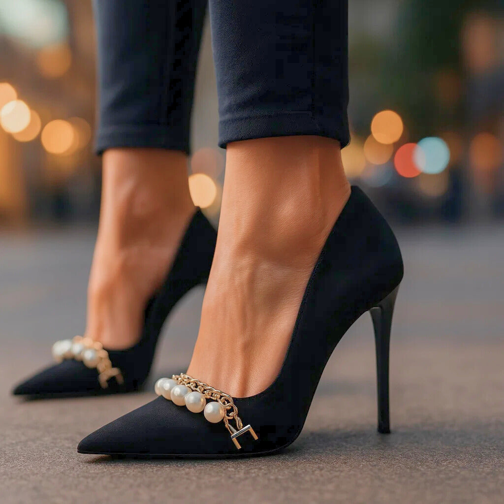 Ariana | Heels with Pearl-Look Accent