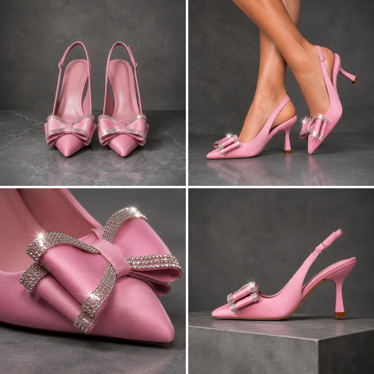 Vivienne | Crystal Bow Heels