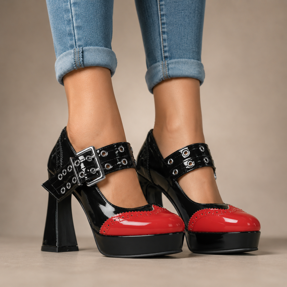 Carmen | Studded Platform Heels