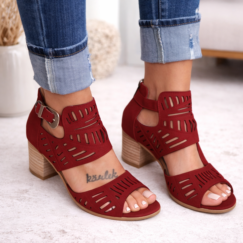 Veronica | Vintage-Style Cutout Sandals