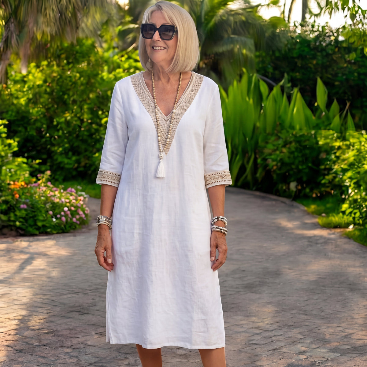 Lydia | Simple Elbow-Sleeve Dress