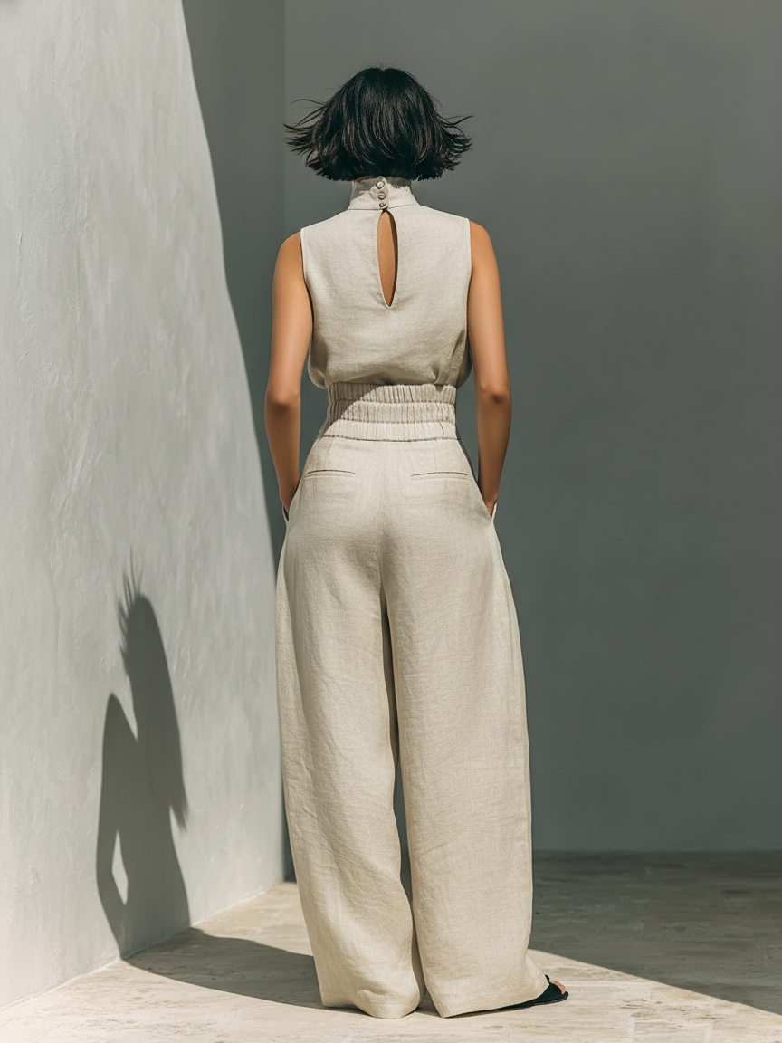 Grace | Linen Wide-Leg Set