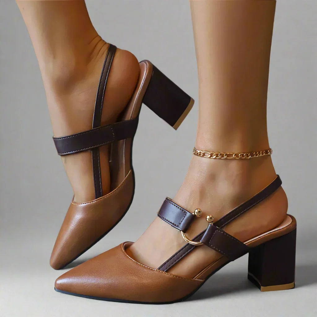 Avalina | Heels with Gold-Tone Ring