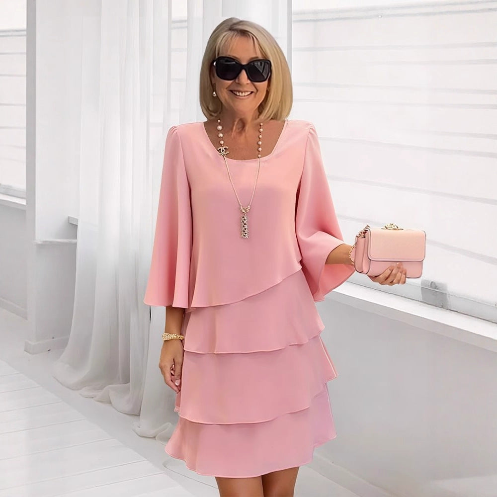 Yolanda | Soft Ruffle A-Line Dress