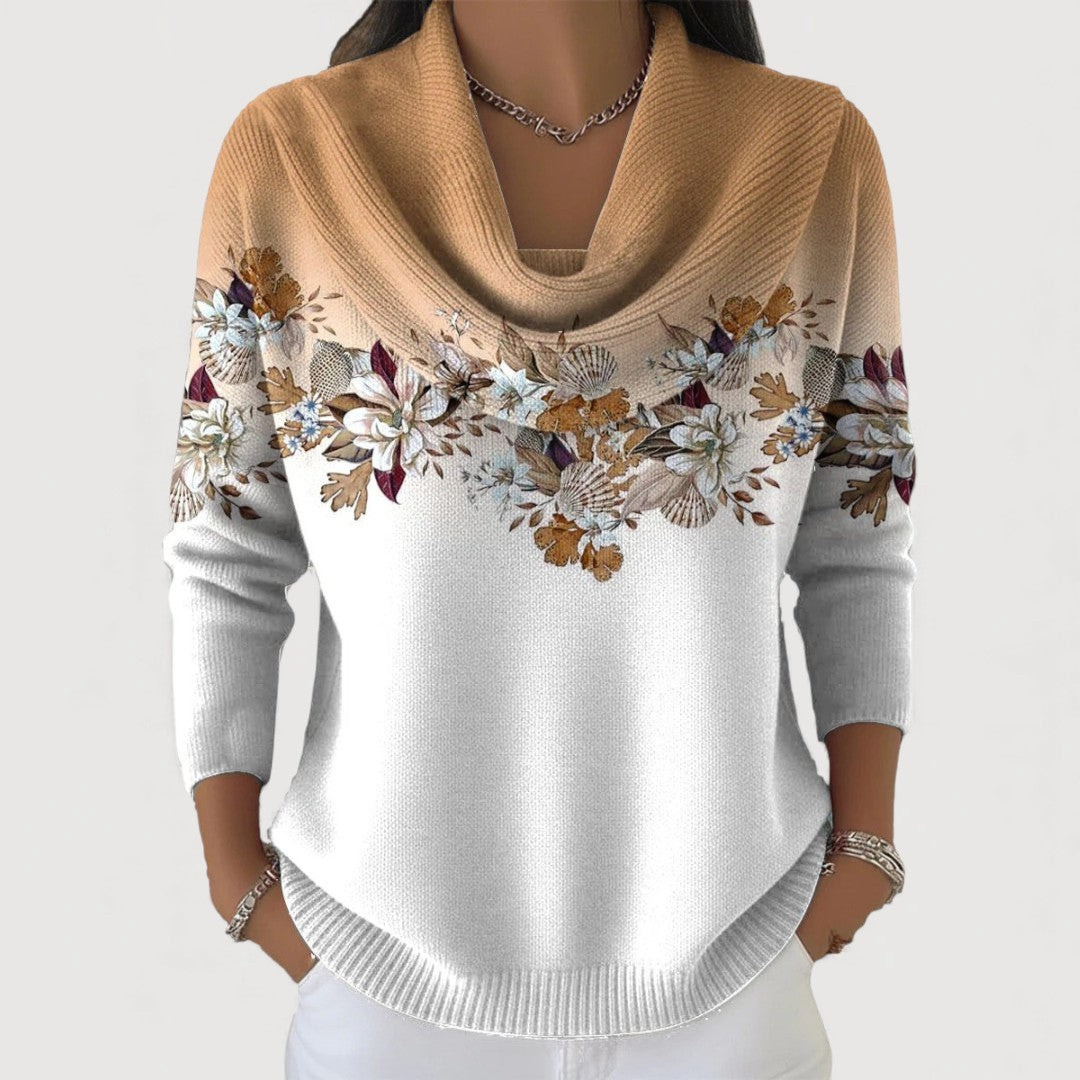 Rosalind | Draped Floral Sweater
