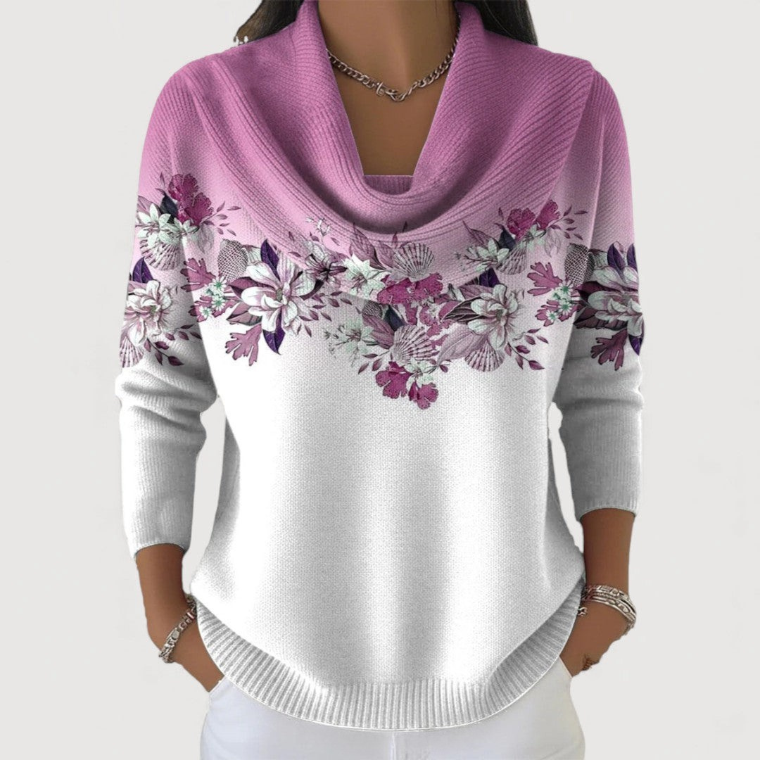 Rosalind | Draped Floral Sweater