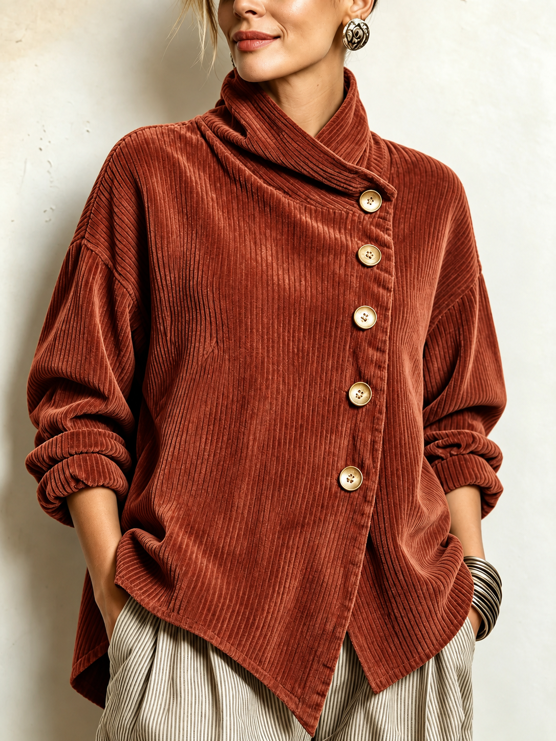 Aldona | Corduroy Button Shirt