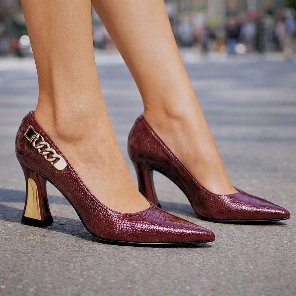 Alessia | Heels with Gold-Tone Heel Cap