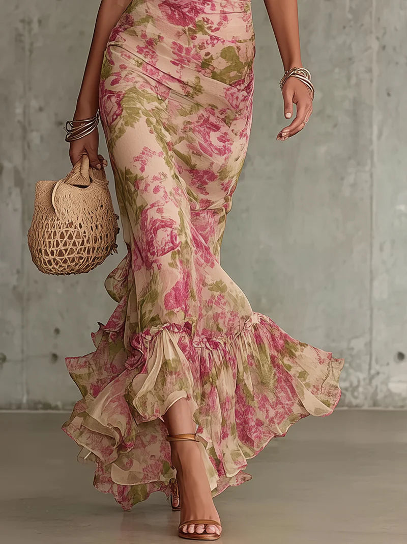Renee | Rose-Print Maxi Dress