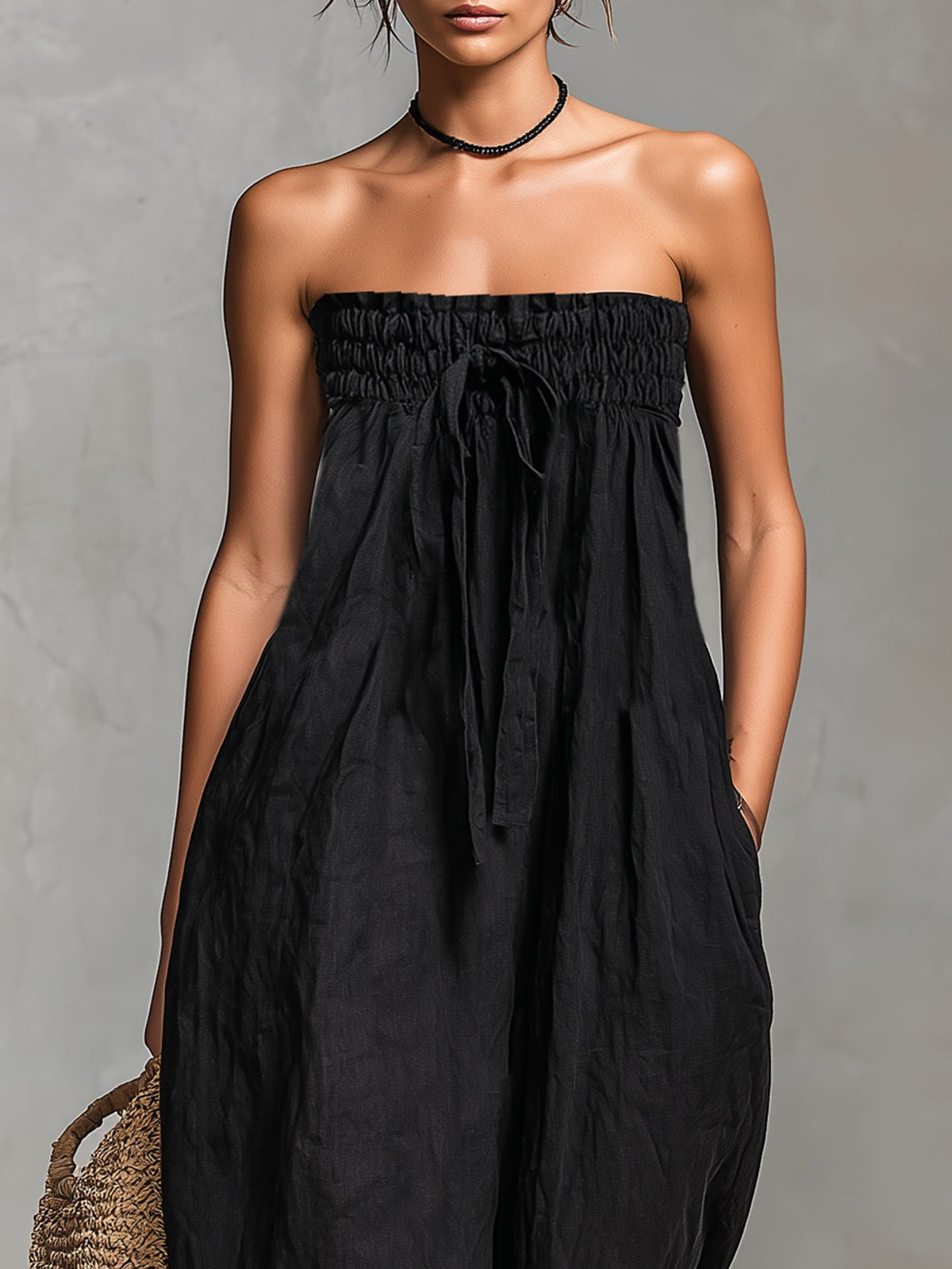 Bonita | Strapless Jumpsuit with Bow