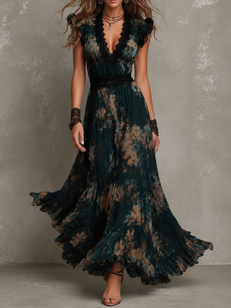 Agatha | Light Floral Tiered Maxi Dress
