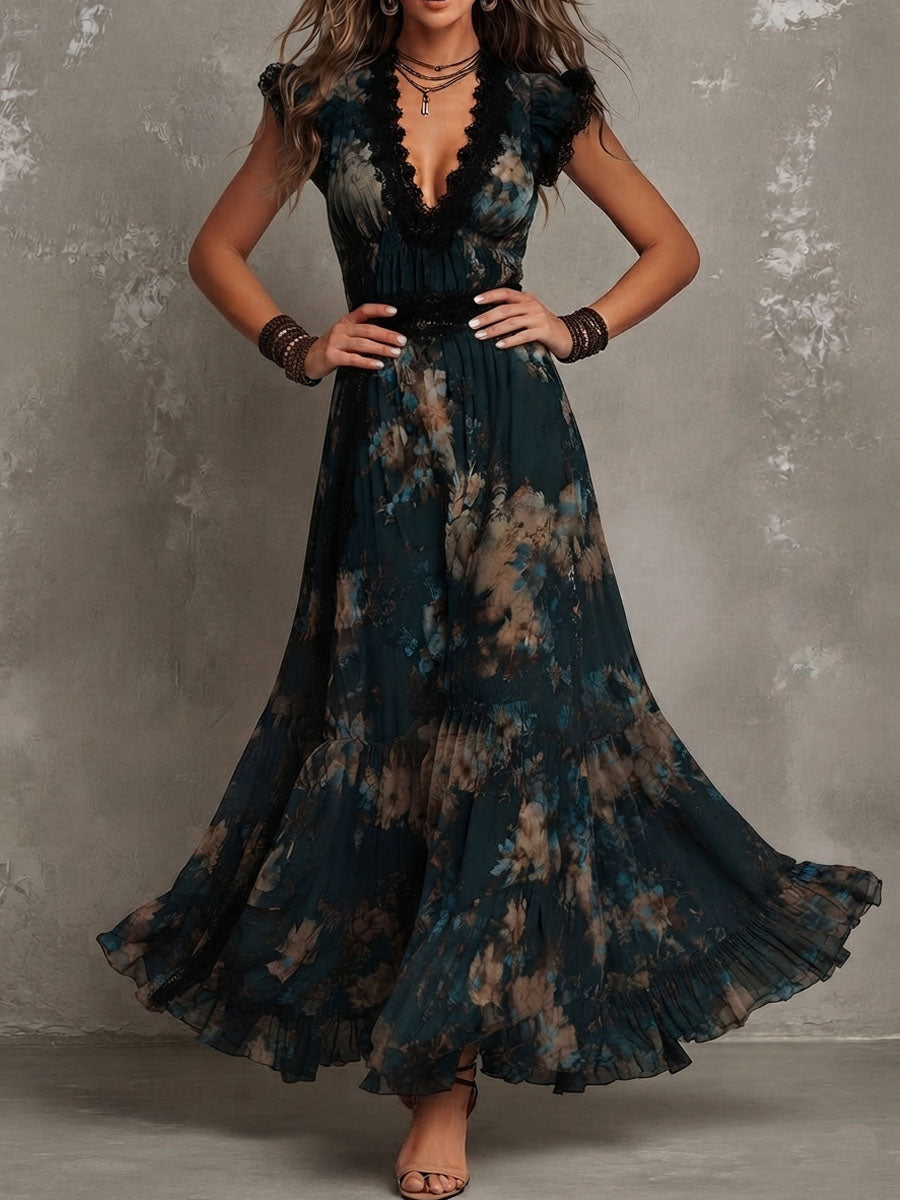 Agatha | Light Floral Tiered Maxi Dress