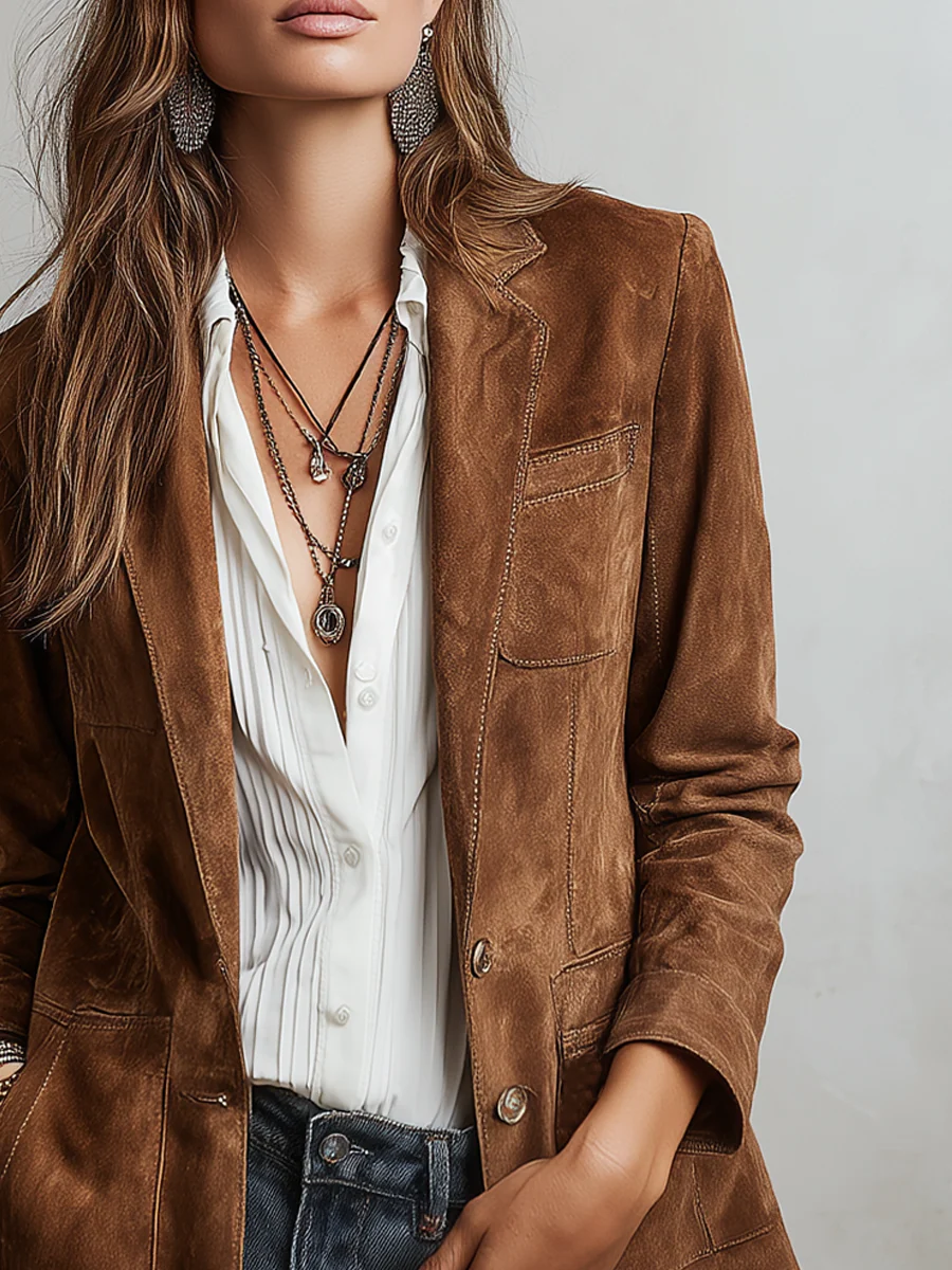 Amelia | Vintage Brown Blazer
