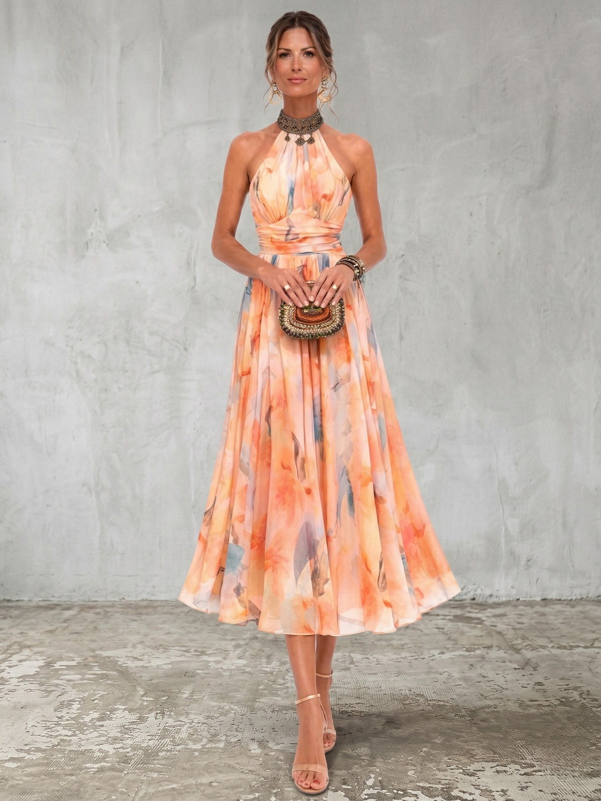 Joanna | Halter-Neck Maxi Dress