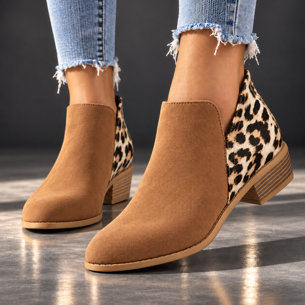 Camila | Leopard Print Ankle Boots