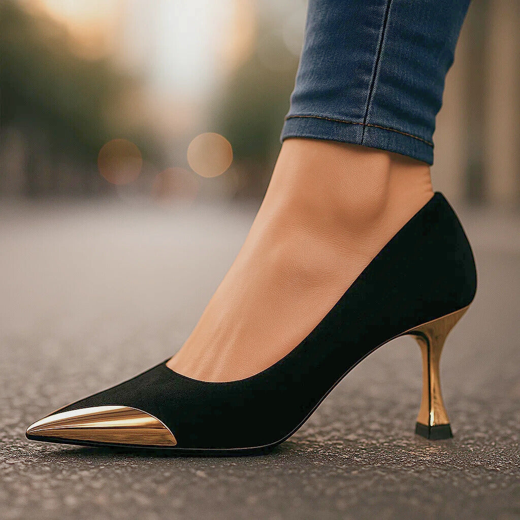 Aveline | Pumps with Gold-Tone Toe Cap